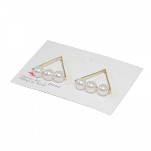 Серьги 3 White Balls