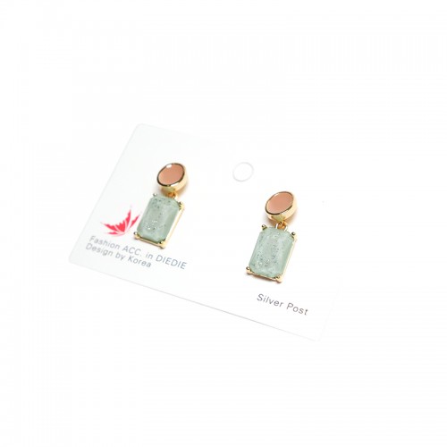 Серьги marble green