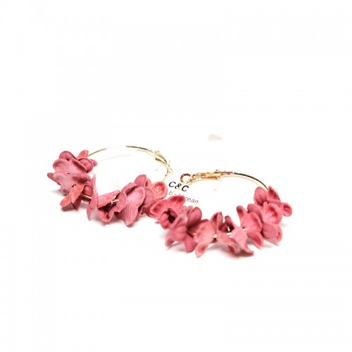 Серьги ring of flowers wine