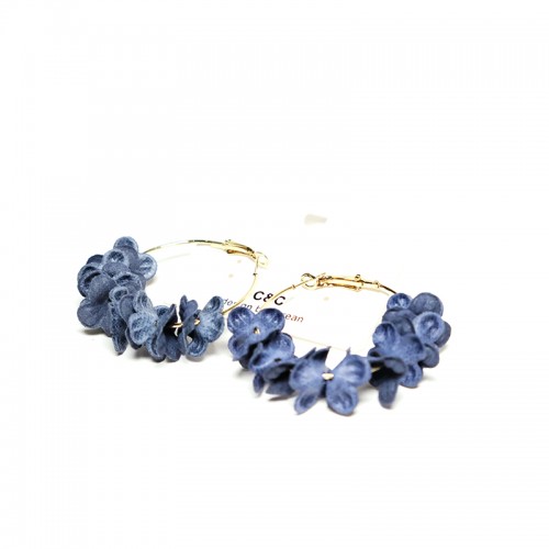 Серьги ring of flowers blue