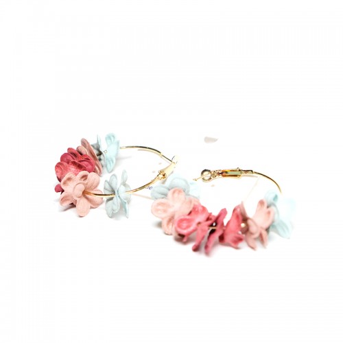 Серьги ring of flowers multi color