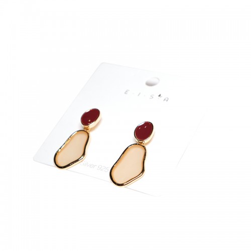 Серьги transparent geometries wine