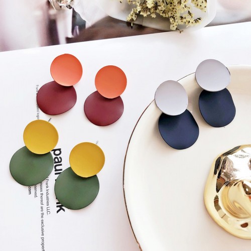 Серьги Wavy Circles Green