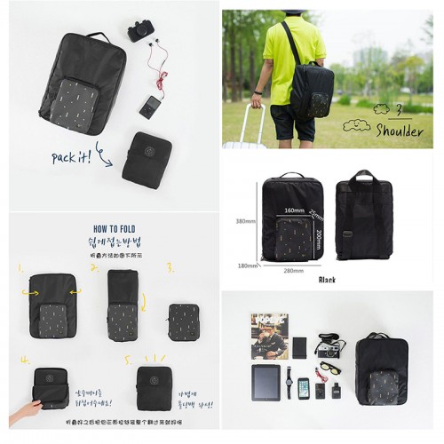 Рюкзак складной Travel Black Folding Backpack